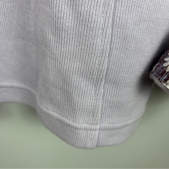 Orvis Casual Floral Trim Long Sleeve Quarter Zip Cotton Sweater Large Lilac NWT - Picture 8 of 12